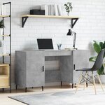 vidaXL Bureau gris béton 140x50x75 cm bois d'ingénierie
