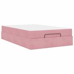 vidaXL Cadre de lit avec matelas Rose 120 x 200 cm Velours