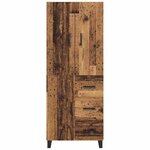 vidaXL Haut Armoire 2 Pièces Bois Ancien Bois Aggloméré et Verre