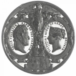 Médaille étain 1844 Visite du roi Louis-Philippe à la reine Victoria