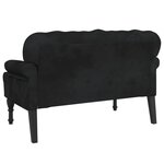 vidaXL Banc avec dossier noir 119 5x64 5x75 cm velours