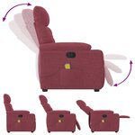 vidaXL Fauteuil de massage inclinable Rouge bordeaux Tissu
