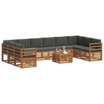 vidaXL Ensemble de canapés d'extérieur 11 Pièces Naturel et Anthracite