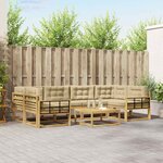vidaXL Ensemble de canapés d'extérieur 5 Pièces Blanc et Beige