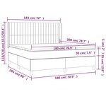 vidaXL Sommier à lattes de lit matelas LED Gris clair 180x200 cm Tissu