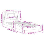 vidaXL Cadre de lit avec LED sans matelas gris 90x200 cm