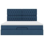 VidaXL Cadre de lit ottoman avec matelas bleu 160x200 cm tissu