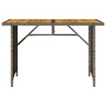 vidaXL Table de jardin avec dessus en bois gris 110x68x70 cm rotin