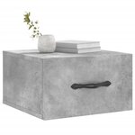 vidaXL Table de chevet murale gris béton 35x35x20 cm