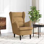 vidaXL Fauteuil marron velours