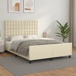 vidaXL Cadre de lit sans matelas crème 140x200 cm similicuir