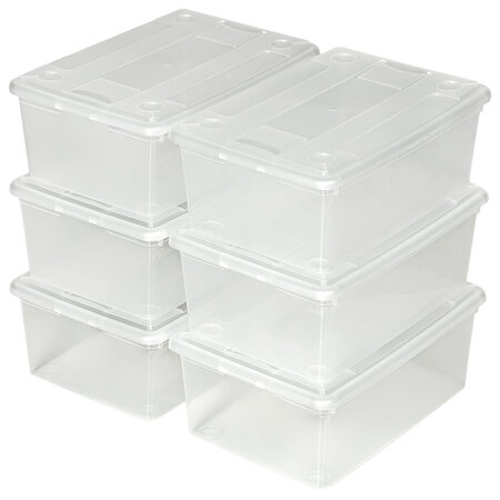 Tectake 48 boîtes de rangement plastique