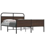 vidaXL Cadre de lit en métal sans matelas chêne marron 150x200 cm