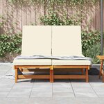 vidaXL Transat 2-personne Marron 125 x 200 x 84cm Bois d'acacia massif