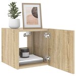 vidaXL Meuble TV mural avec lumières LED chêne sonoma 30 5x35x30 cm