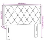 vidaXL Tête de lit en velours gris foncé avec boutons en cristal  100 cm