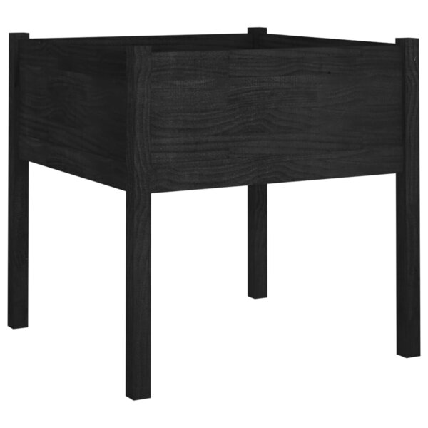vidaXL Jardinière d'extérieur Noir 70x70x70 cm Bois de pin massif