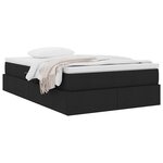 vidaXL Lit avec rangement et matelas Noir 120 x 200 cm Polyester