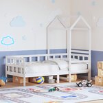 vidaXL Lit de jour avec toit sans matelas blanc 90x190 cm bois massif