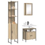 vidaXL Ensemble de mobilier de salle de bain 3 Pièces Chêne Sonoma