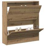 vidaXL Cabinet à chaussures avec étagère Chêne fumé 80 x 21 x 87 5 cm