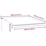 vidaXL Auvent rétractable automatique bordeaux 400x350 cm