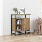 Buffet vidaXL Artisan Chêne 69x35x80 cm Bois d'ingénierie et Acier