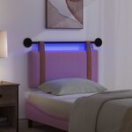 vidaXL Tête de lit suspendue Avec lumière LED Rose PU antique