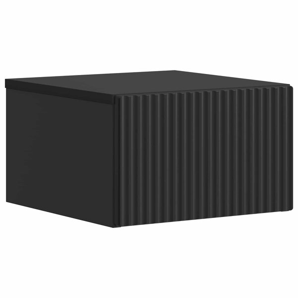 vidaXL Cabinet de chevet mural avec tiroir Noir 33 x 34 5 x 20 cm