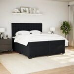 vidaXL Sommier à lattes de lit et matelas Noir 200x200 cm Velours