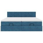vidaXL Cadre de lit ottoman avec matelas bleu foncé 200x200 cm velours