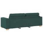vidaXL Canapé deux places avec coussin Vert foncé tissu