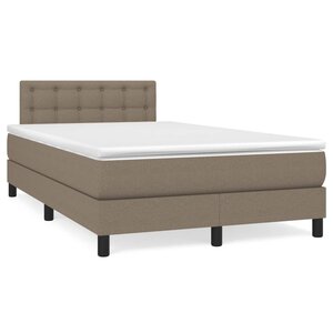 vidaXL Sommier à lattes de lit avec matelas Taupe 120x200 cm Tissu
