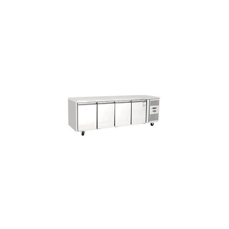 Table réfrigérée positive -  4 portes -  sans dosseret - atosa - r290a - 4pleine x700xmm