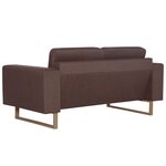 vidaXL Canapé à 2 places Tissu Marron