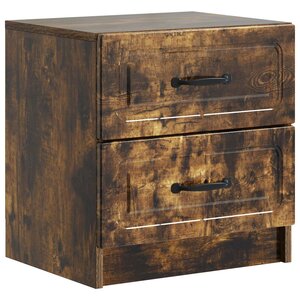 vidaXL Cabinet de chevet avec tiroir Chêne fumé 43 x 34 5 x 44 5 cm