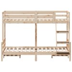 vidaXL Lit superposé sans matelas 80x200/120x200 cm bois massif