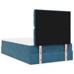 vidaXL Cadre de lit ottoman avec matelas bleu foncé 120x190 cm velours