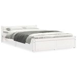vidaXL Cadre de lit sans matelas blanc bois massif 120x190 cm