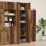 vidaXL Armoire de rangement 3 Pièces Bois ancien