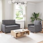 vidaXL Ensemble de Canapés 2 Pièces Gris clair Polyester