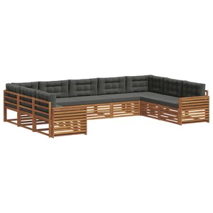 vidaXL Ensemble de canapés d'extérieur 9 Pièces Naturel et Anthracite