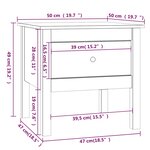 vidaXL Table d'appoint Blanc 50x50x49 cm Bois massif de pin
