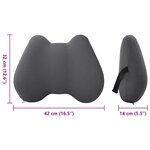 vidaXL Coussin de Dos avec oreiller Gris 40 x 32 x 14 cm Polyester