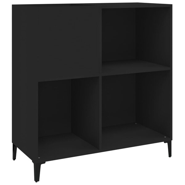 vidaXL Armoire à disques noir 84 5x38x89 cm bois d'ingénierie