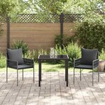 vidaXL Ensemble de salle à manger pour jardin 3 Pièces Noir Poly rotin
