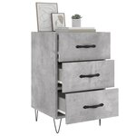 vidaXL Table de chevet gris béton 40x40x66 cm bois d'ingénierie