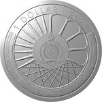 Pièce de monnaie en Argent 1 Dollar g 31.1 (1 oz) Millésime 2023 On Wheels STEAM LOCOMOTIVE