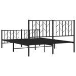 vidaXL Cadre de lit métal sans matelas avec pied de lit noir 135x190cm