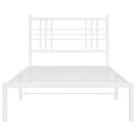 vidaXL Cadre de lit métal sans matelas et tête de lit blanc 107x203 cm